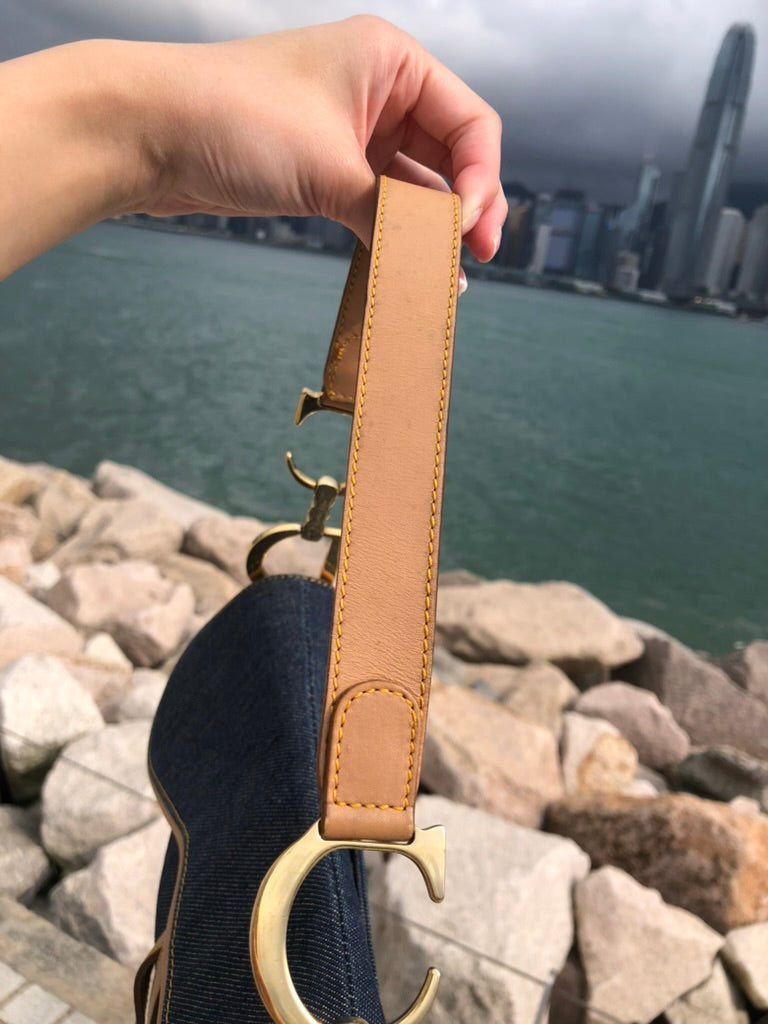 Dior denim saddle bag