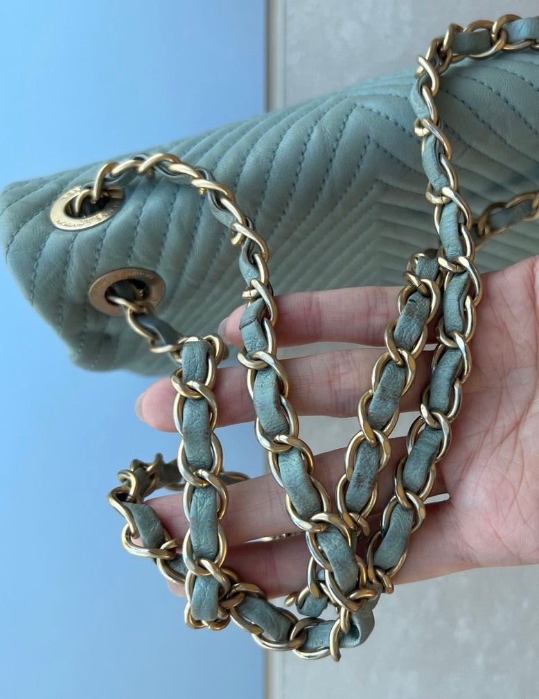 Chanel chevron mini flap bag