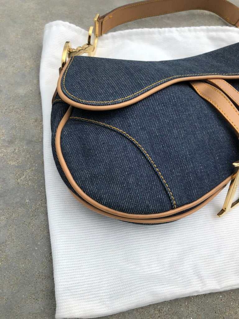 Dior denim saddle bag
