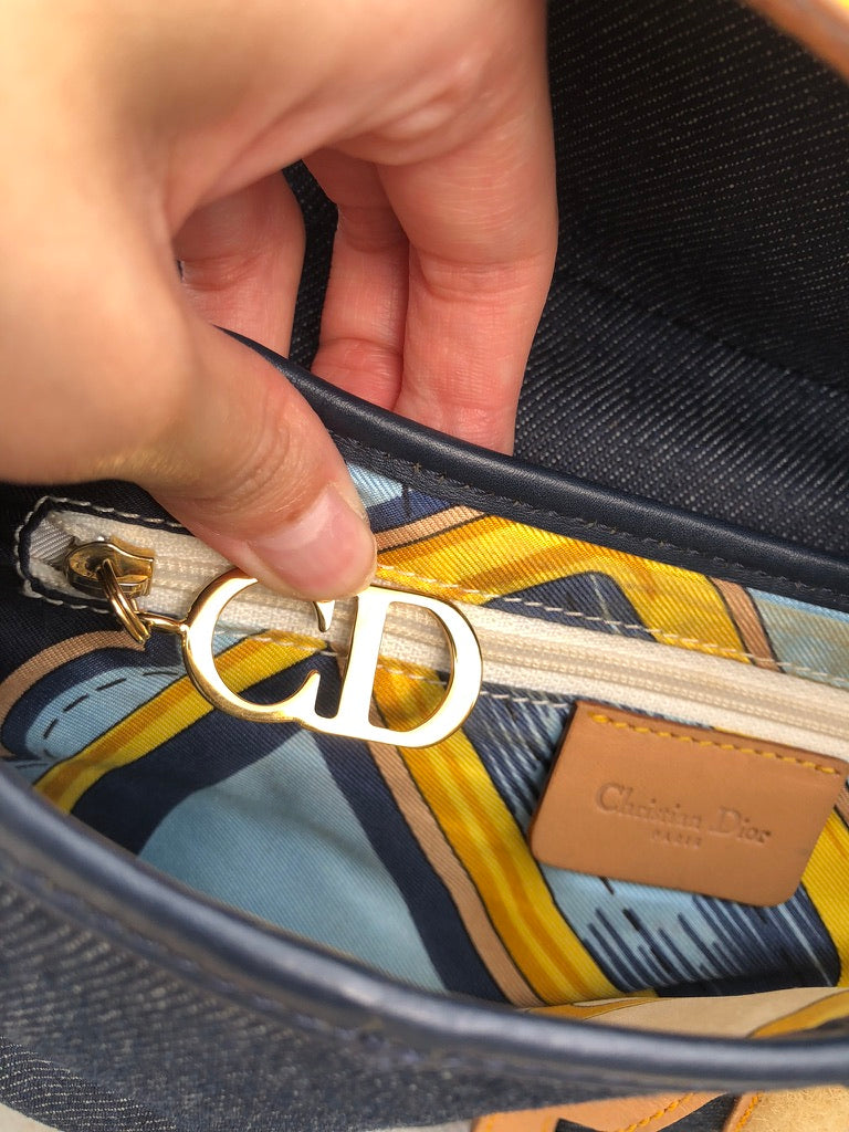 Dior denim saddle bag