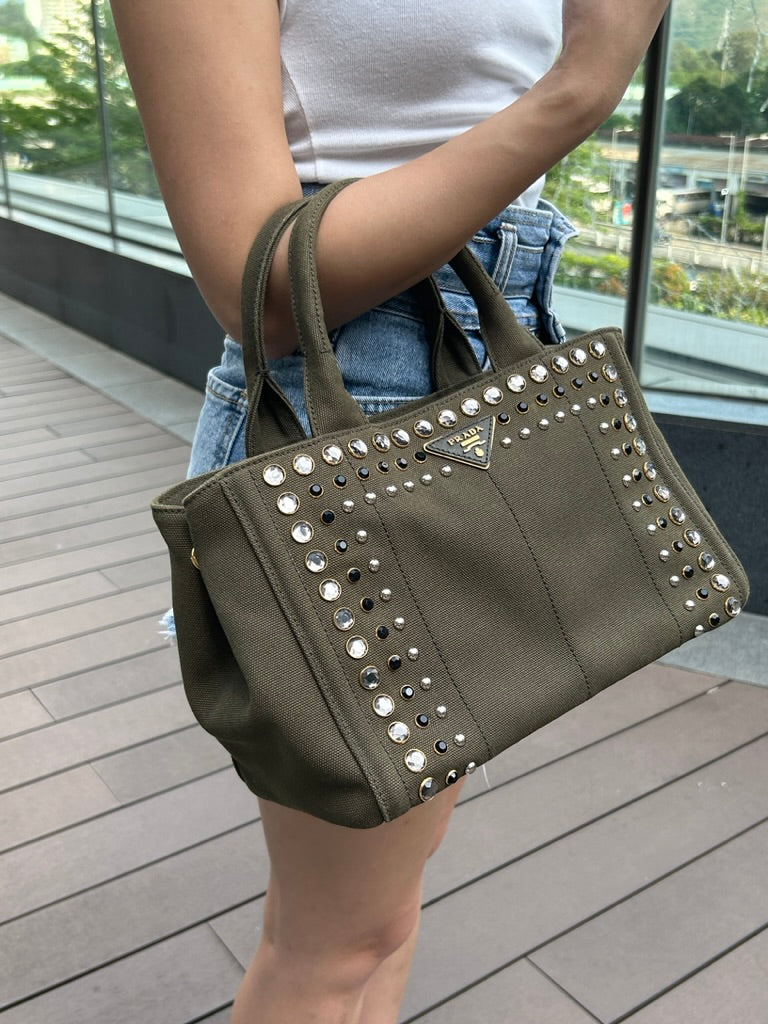 Prada canvas tote