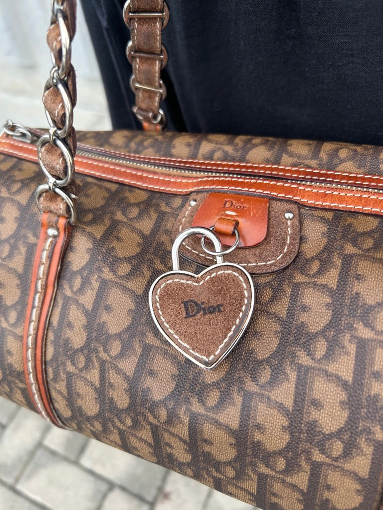 Dior monogram trotter heart lock shoulder bag