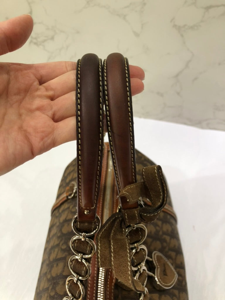 Dior monogram trotter heart lock shoulder bag
