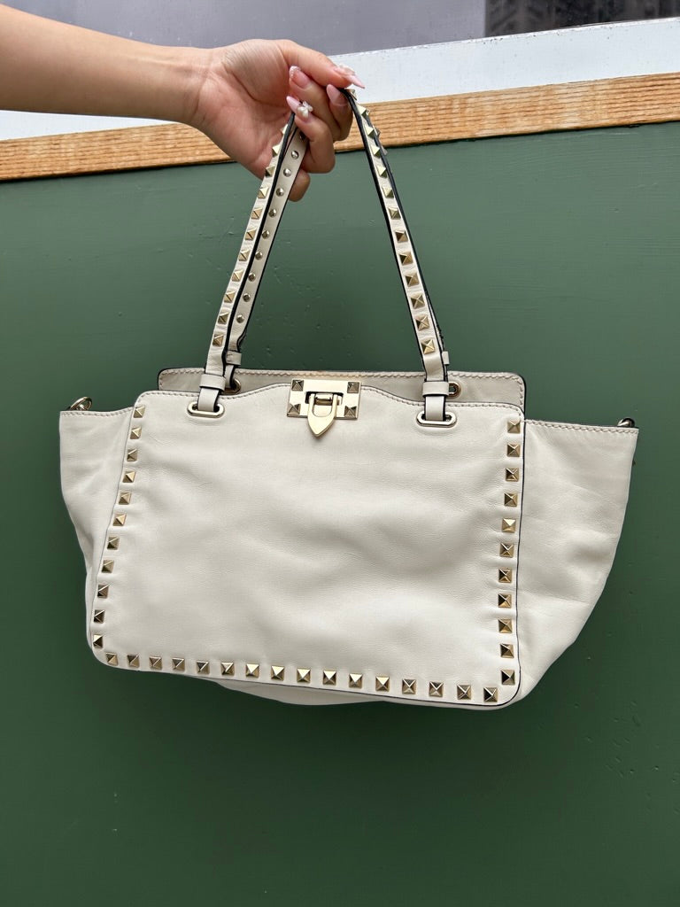 Valentino rockstud small leather tote