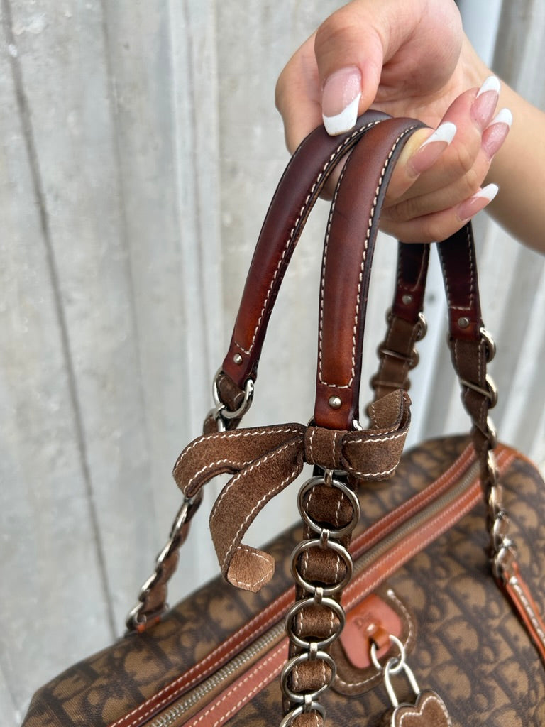 Dior monogram trotter heart lock shoulder bag