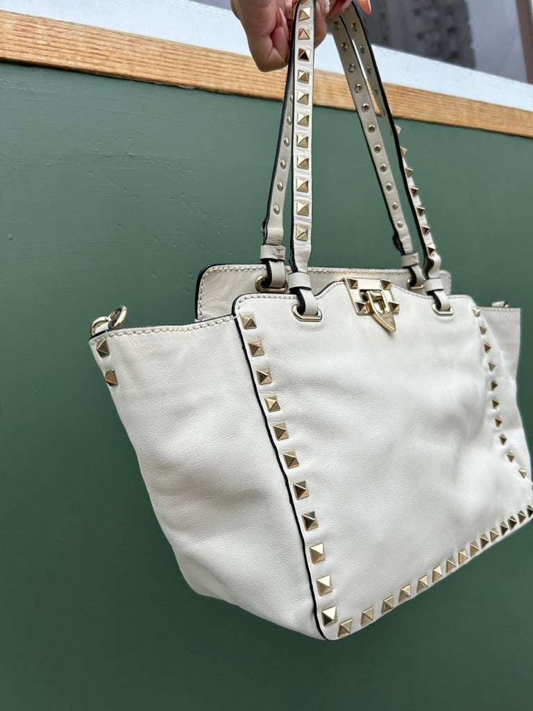 Valentino rockstud small leather tote