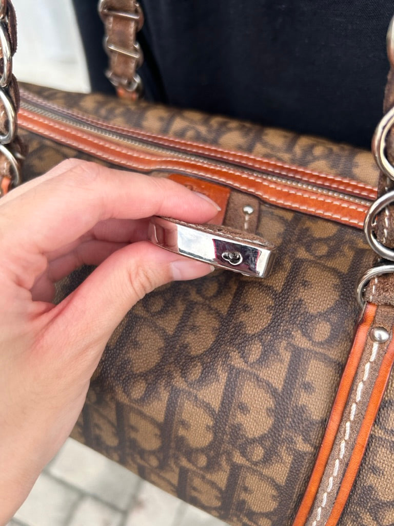 Dior monogram trotter heart lock shoulder bag
