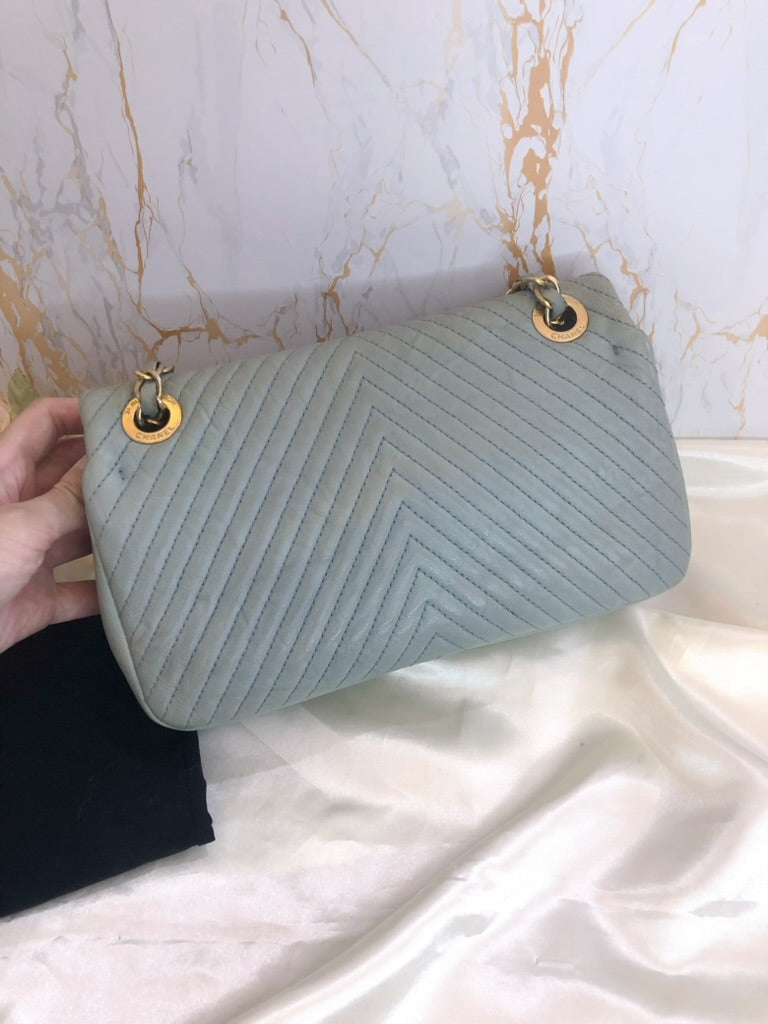 Chanel chevron mini flap bag