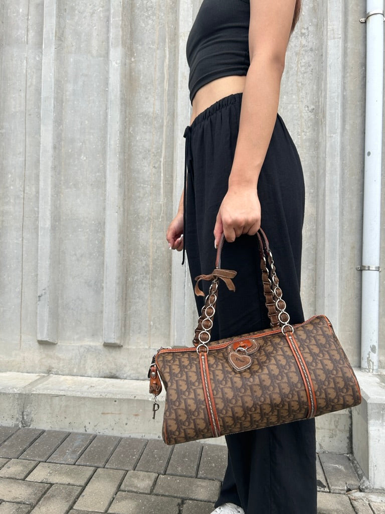 Dior monogram trotter heart lock shoulder bag