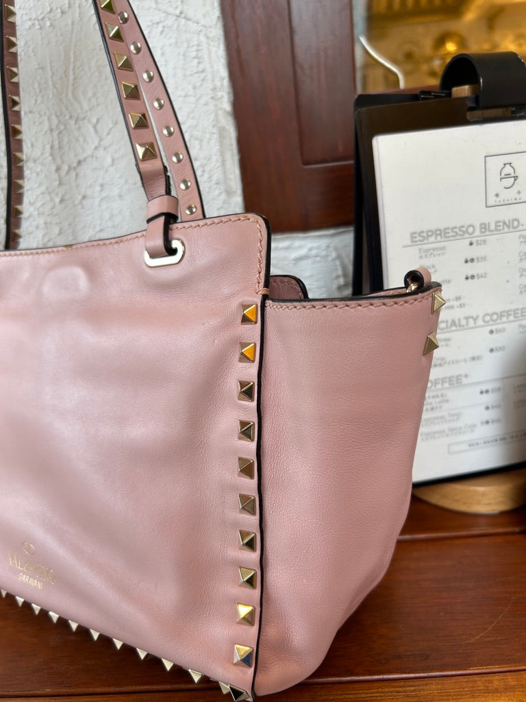 Valentino rockstud small leather tote