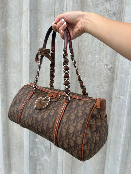 Dior monogram trotter heart lock shoulder bag