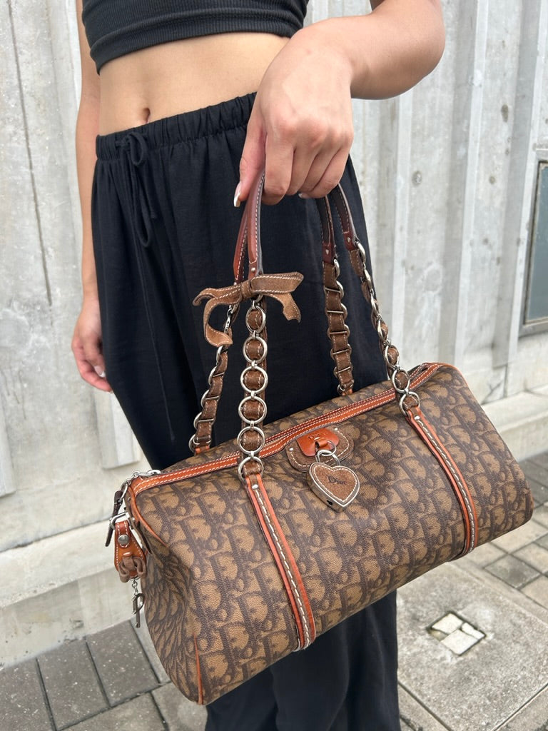 Dior monogram trotter heart lock shoulder bag