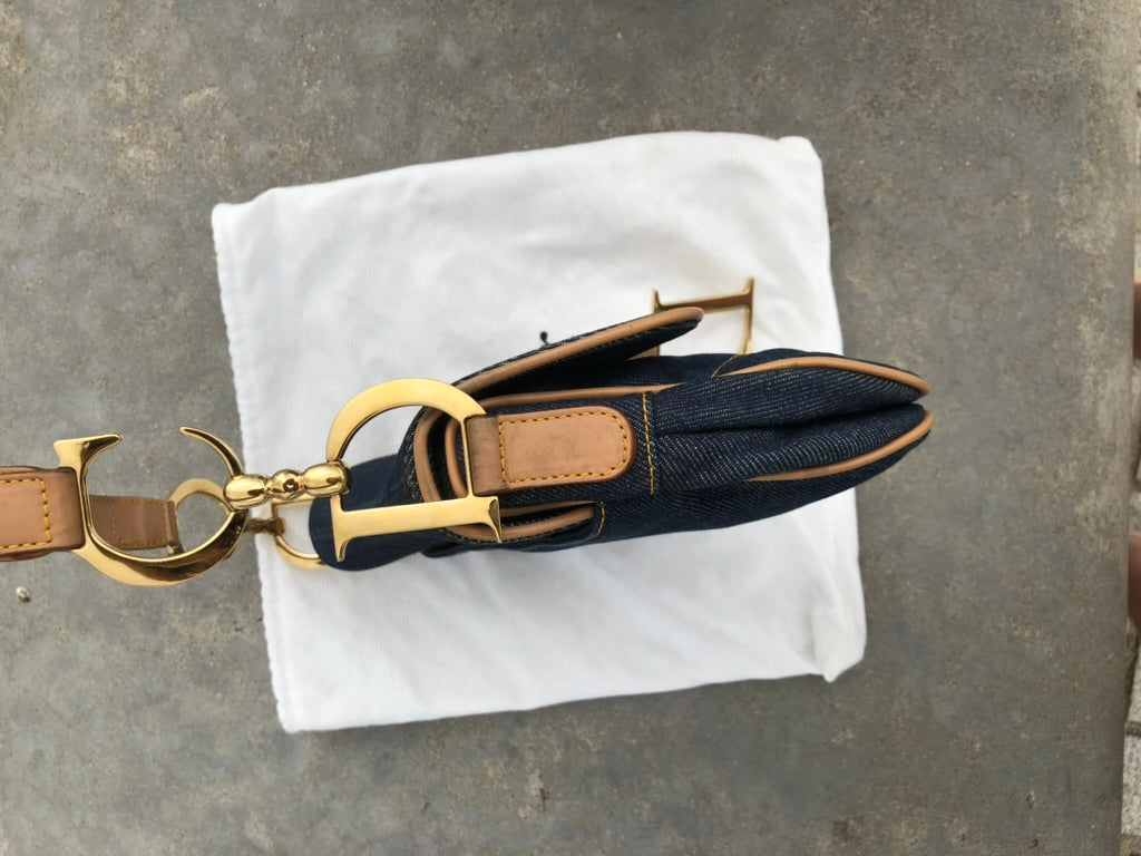 Dior denim saddle bag