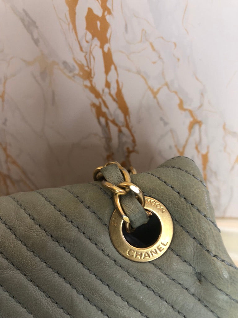 Chanel chevron mini flap bag