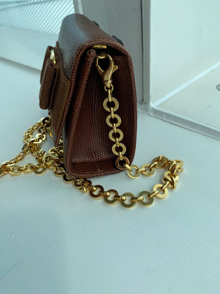 Salvatore Ferragamo lizard vera bag