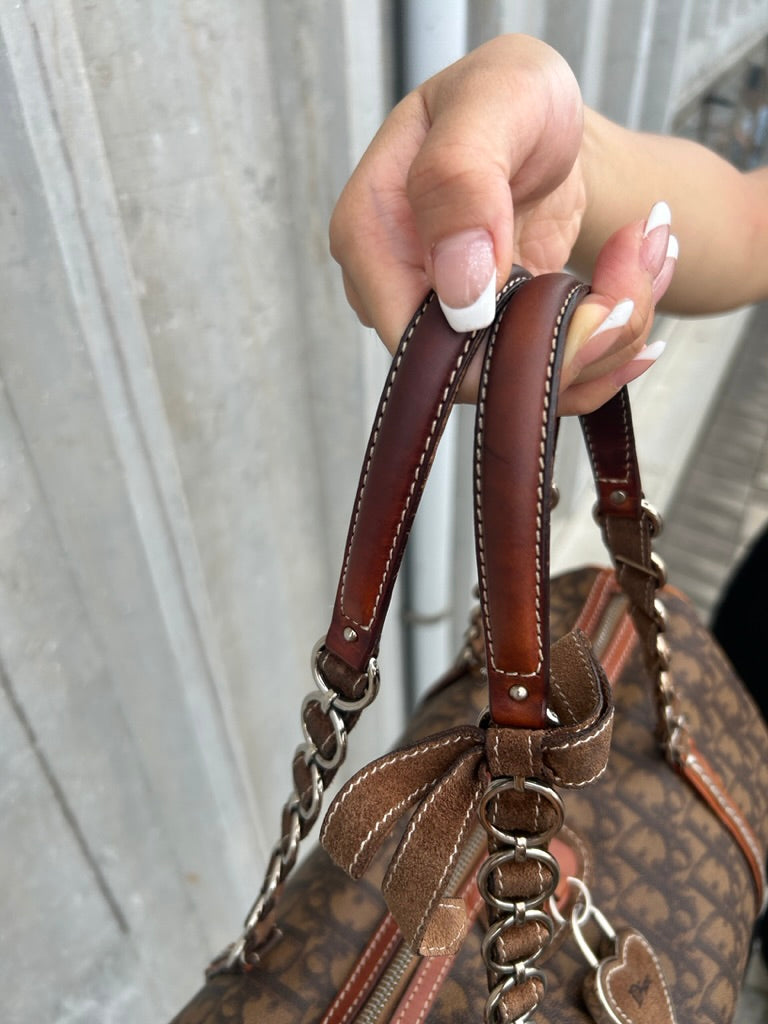 Dior monogram trotter heart lock shoulder bag