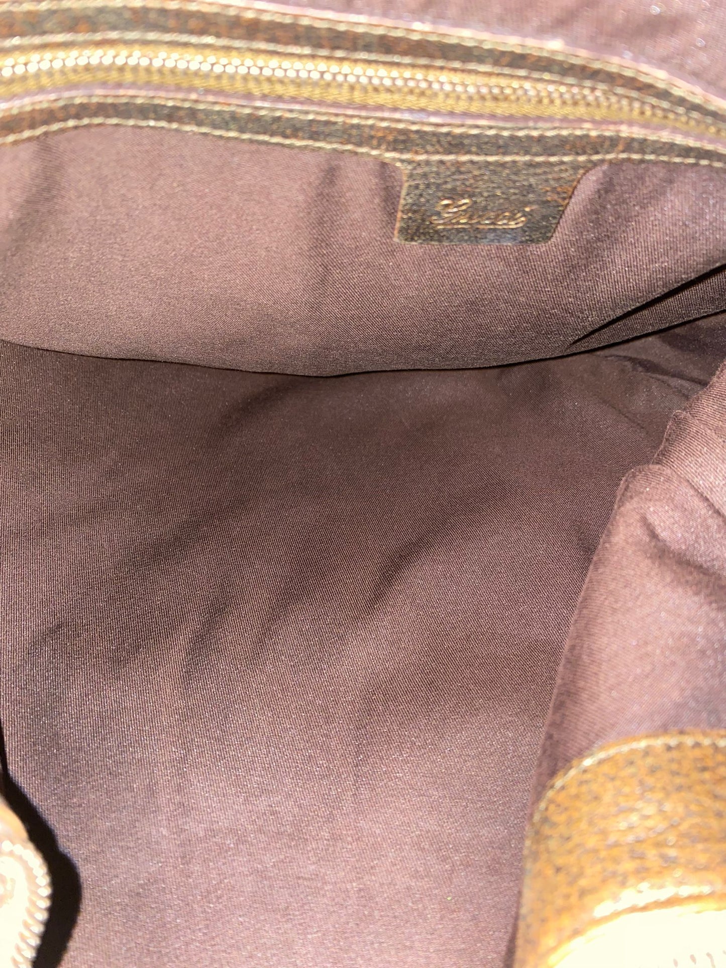 Gucci Amalfi Monogram Bamboo Hobo Shoulder Bag