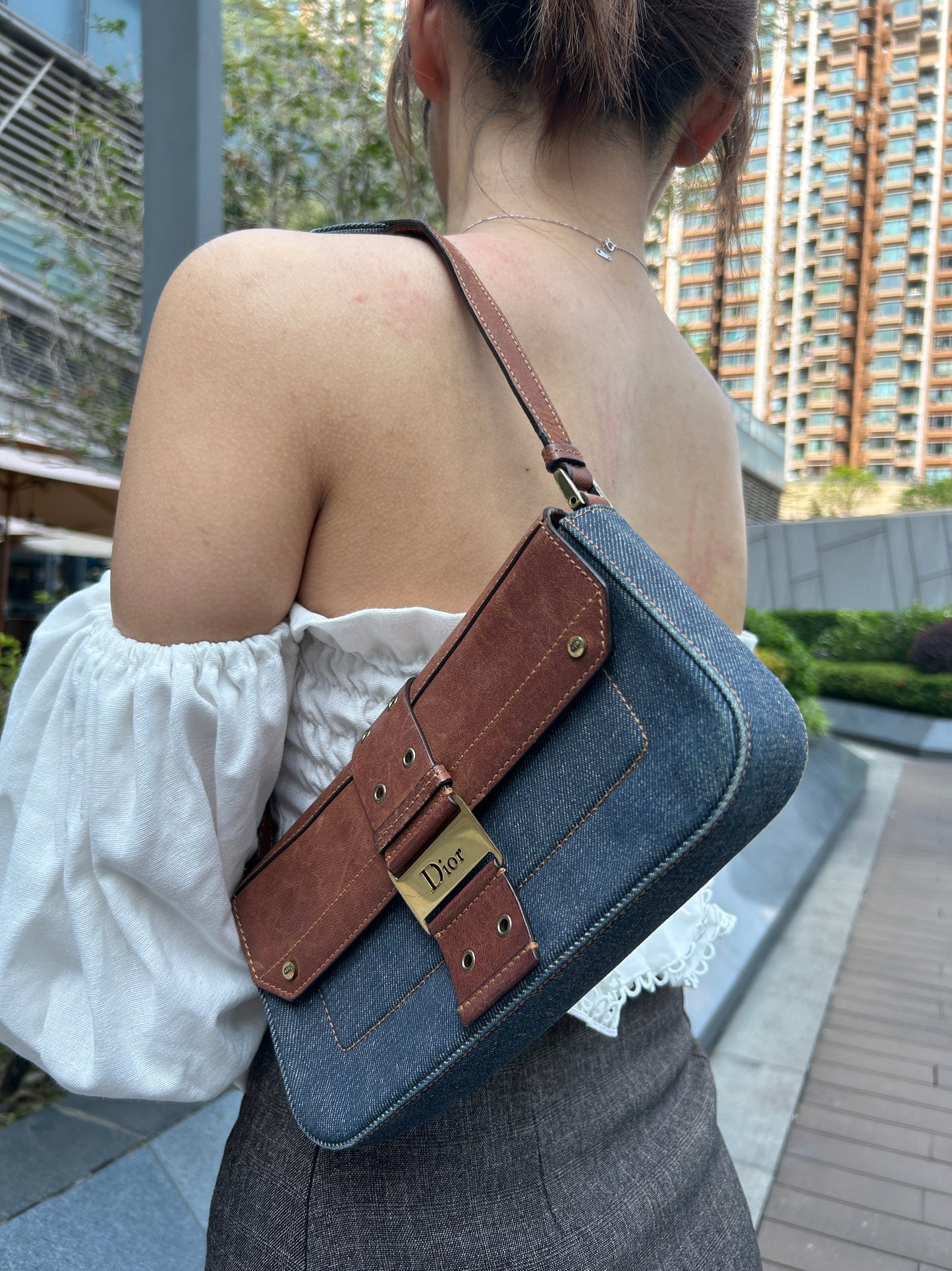 Dior denim columbus pochette