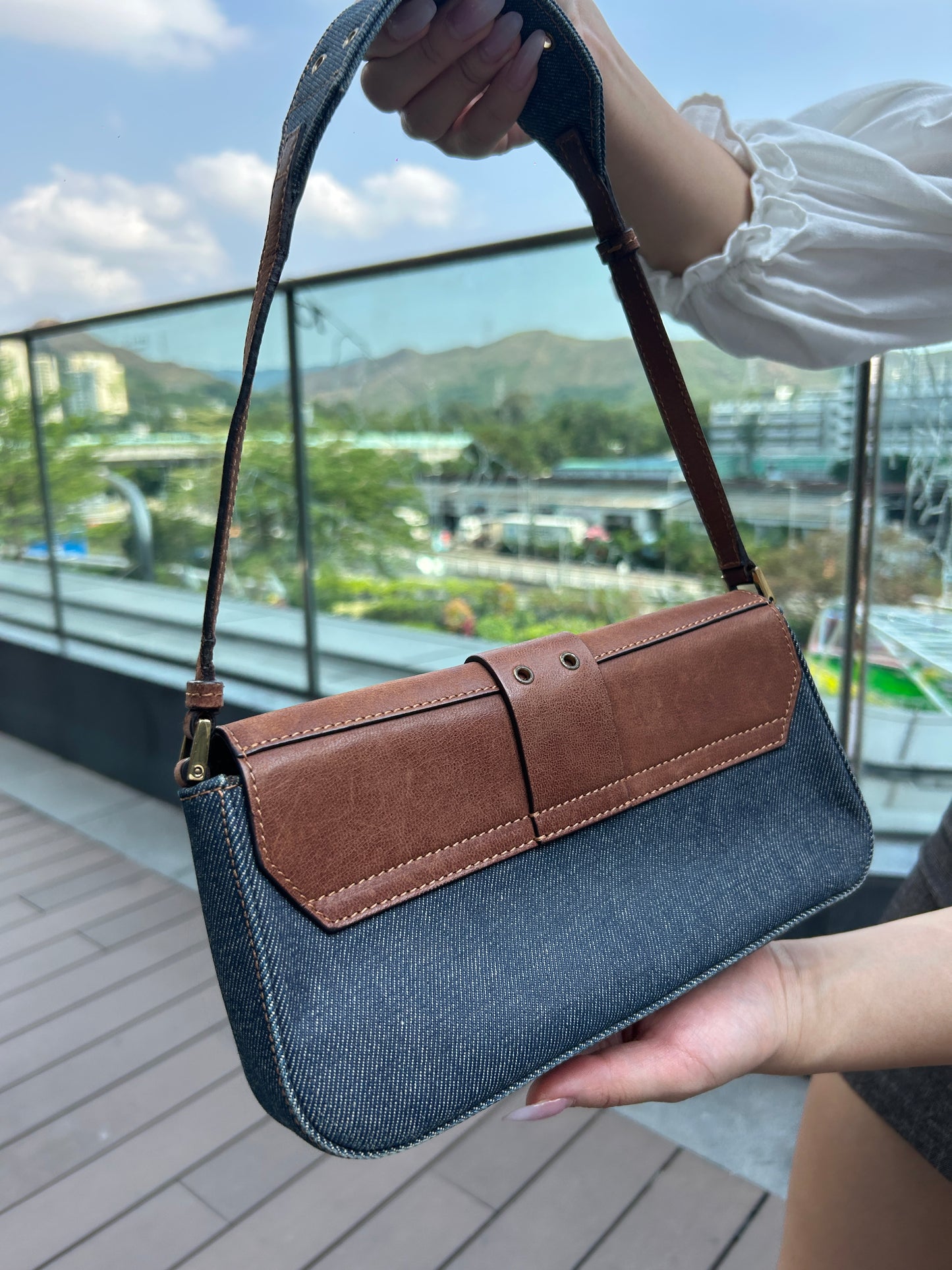Dior denim columbus pochette