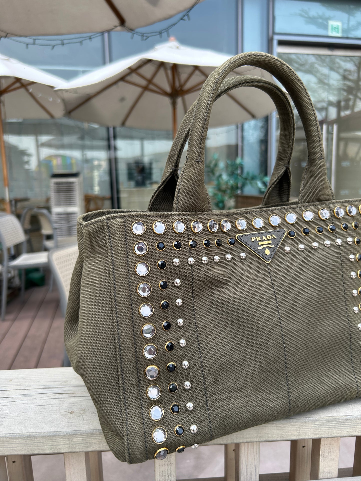 Prada canvas tote