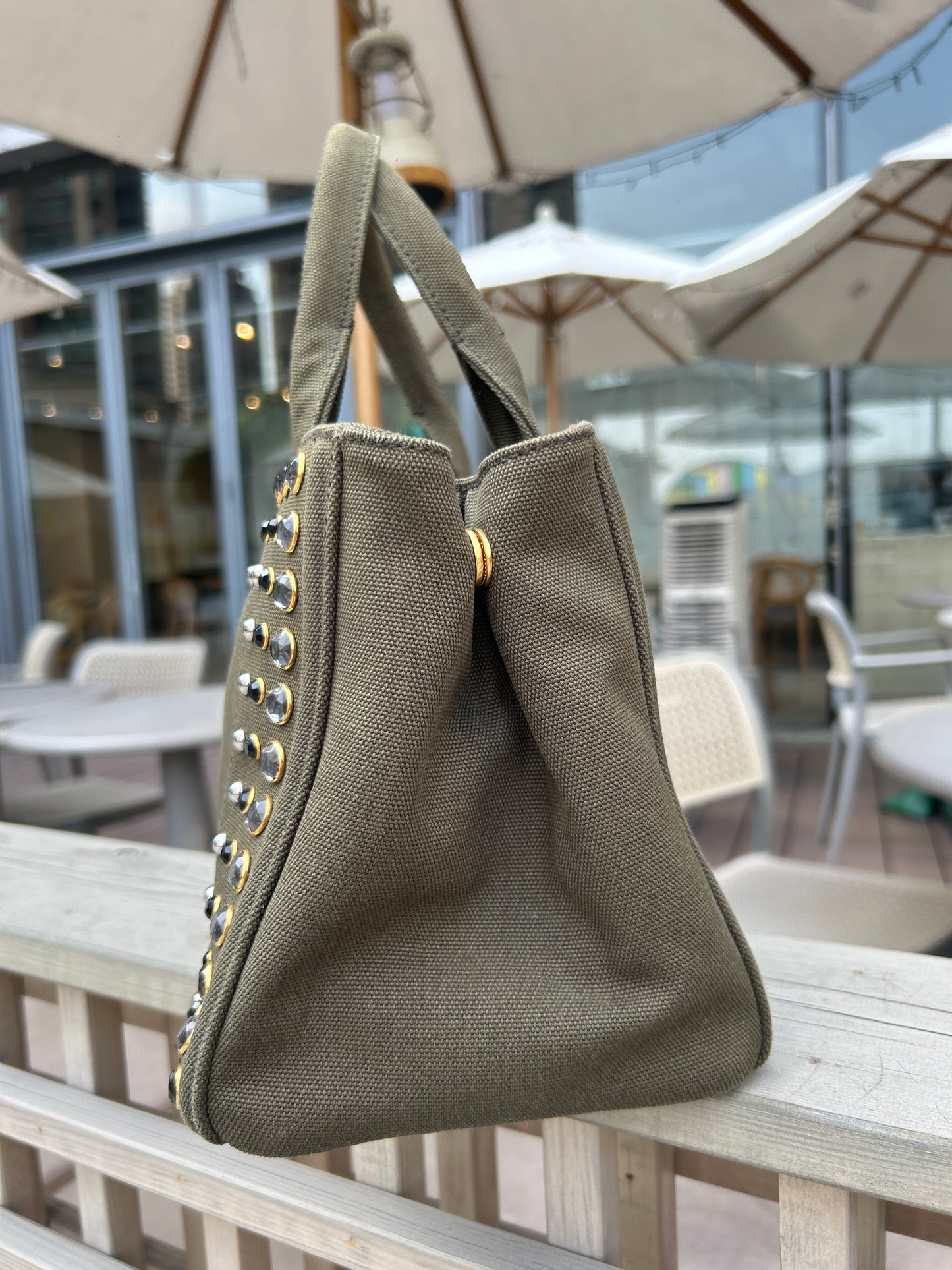 Prada canvas tote