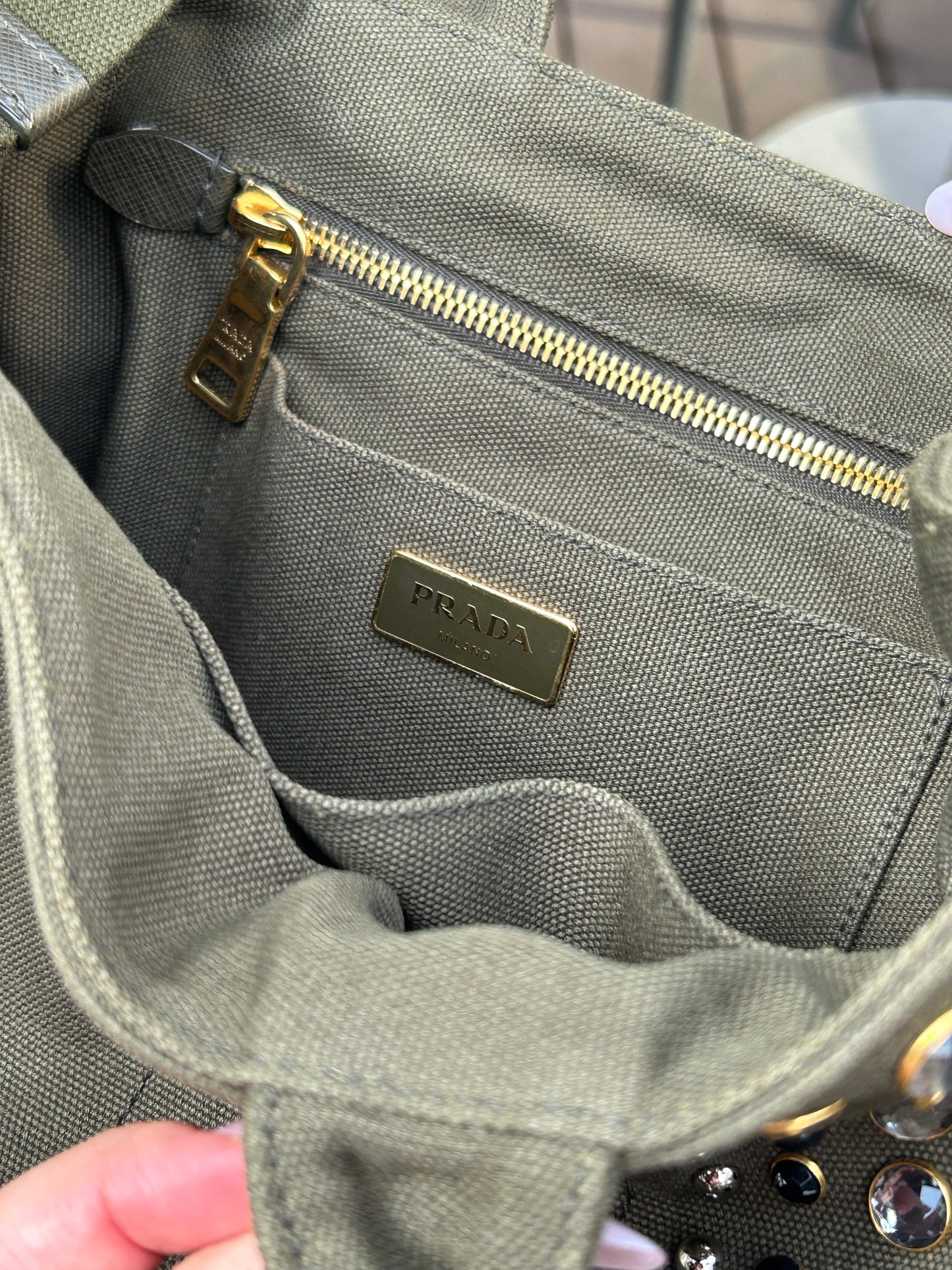 Prada canvas tote