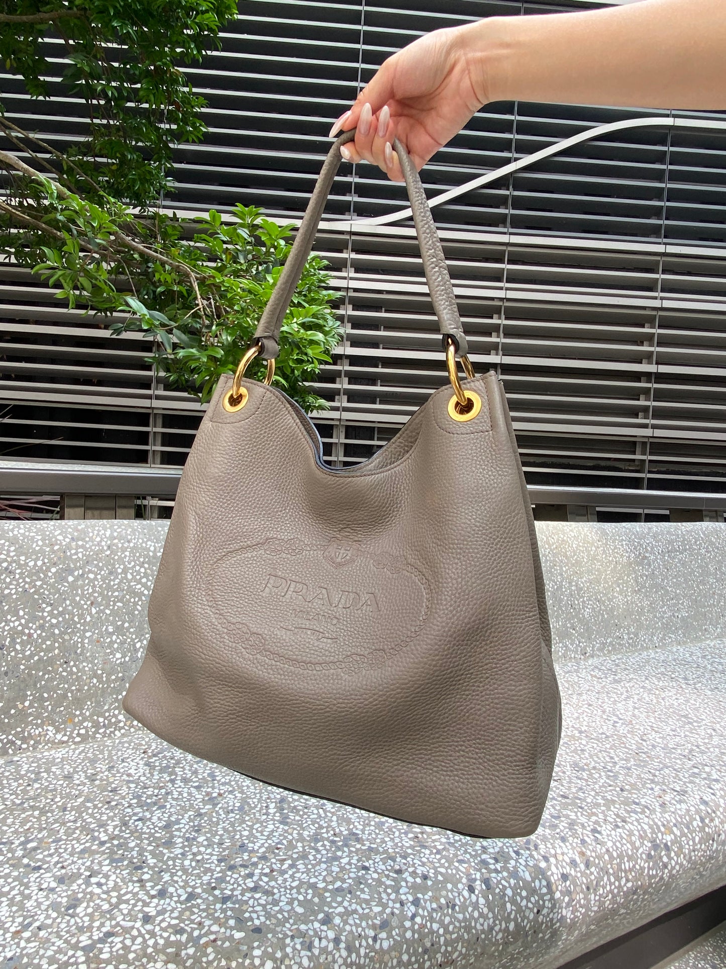 Prada leather tote bag