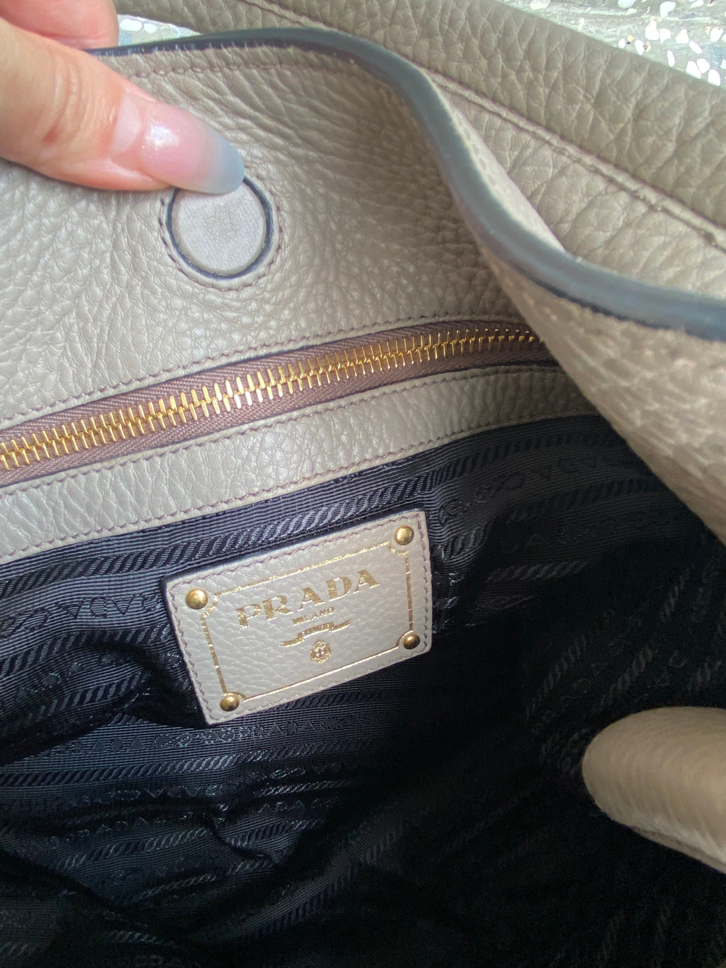 Prada leather tote bag