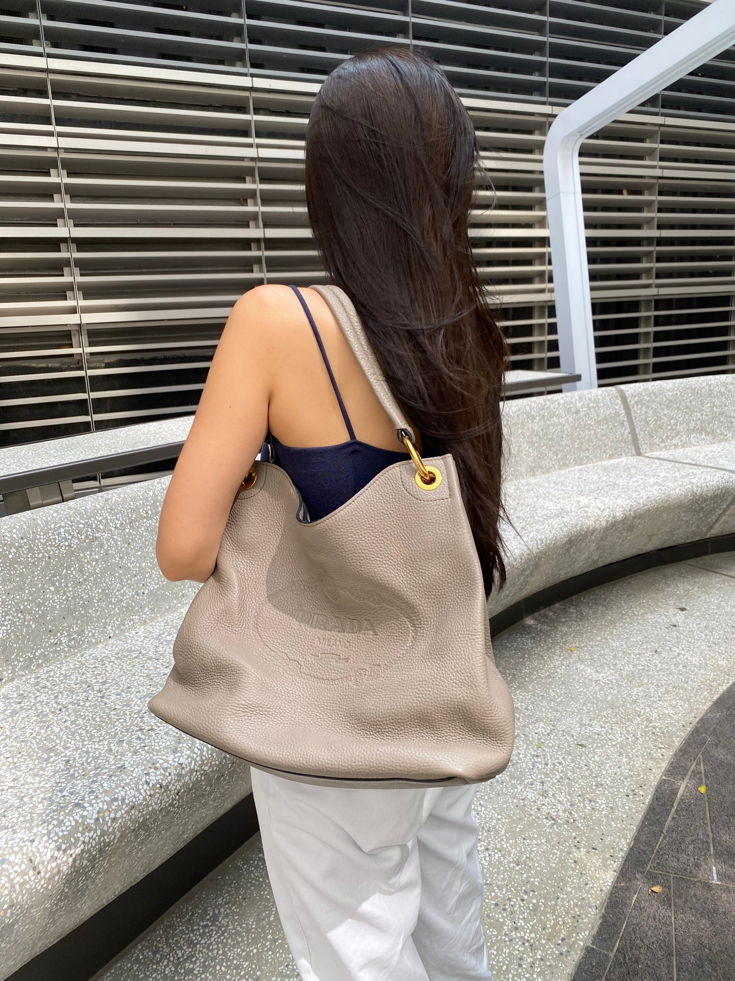 Prada leather tote bag