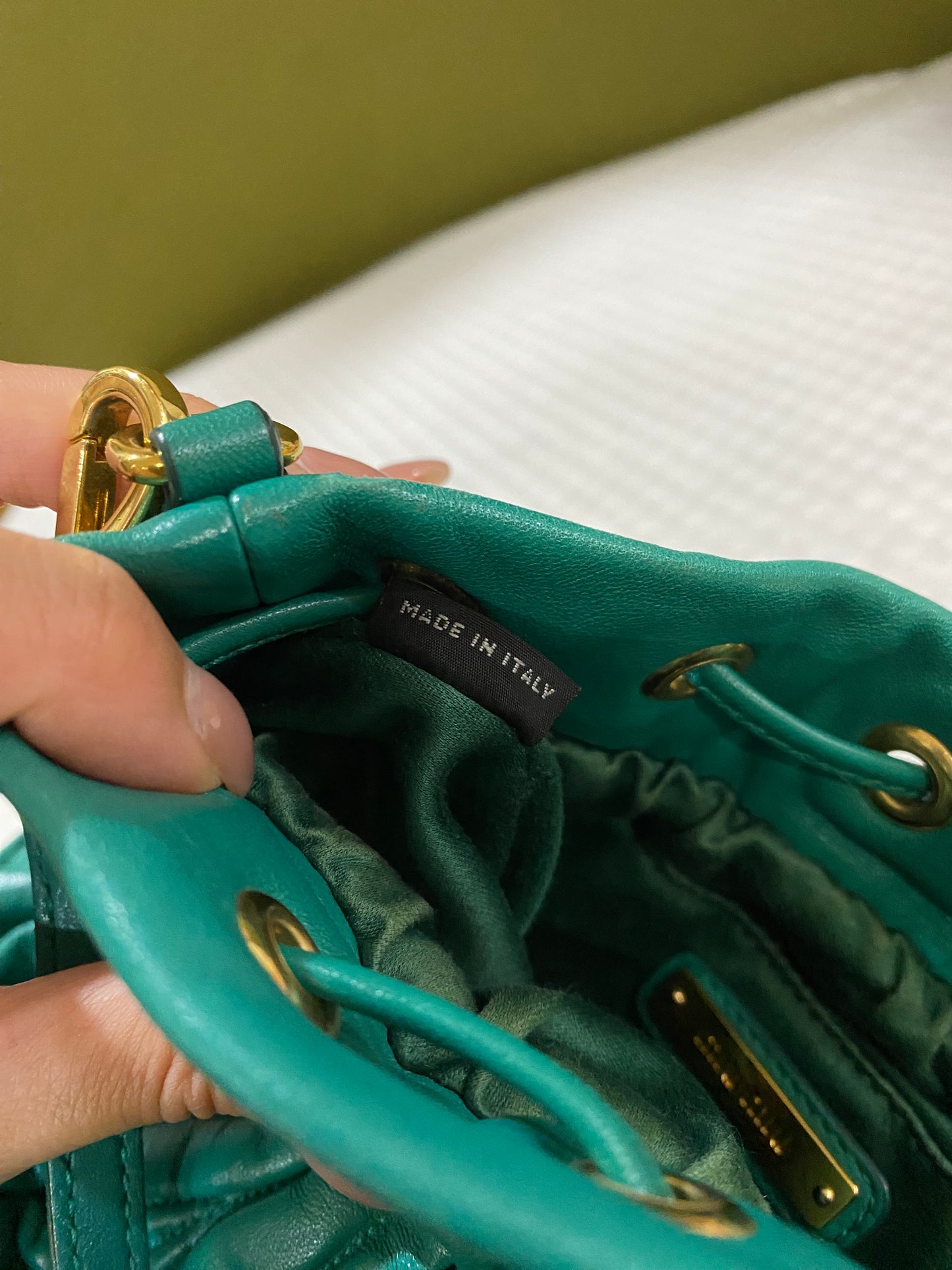 Miu Miu Matelasse Drawstring Mini Bucket Bag
