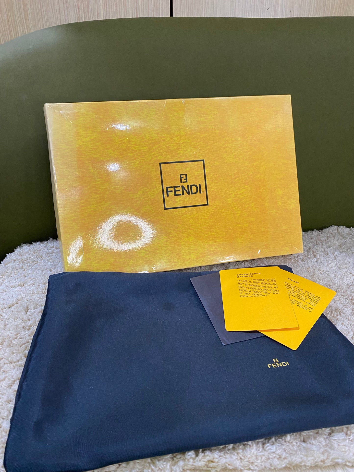 Fendi Vintage Beaded and Embroidery Suede Baguette Bag with Python