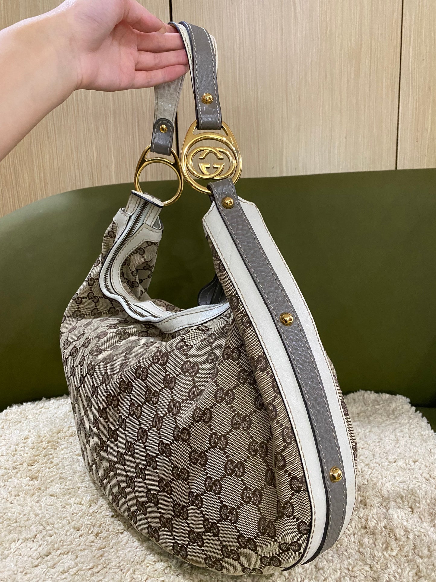 Gucci Amalfi Monogram Hobo Bag