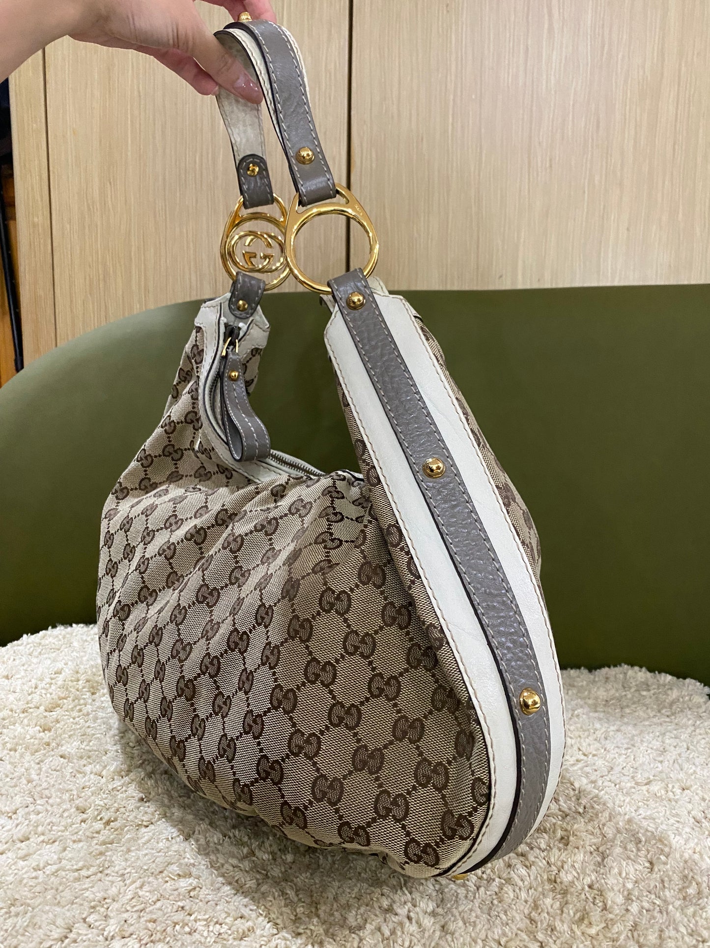 Gucci Amalfi Monogram Hobo Bag