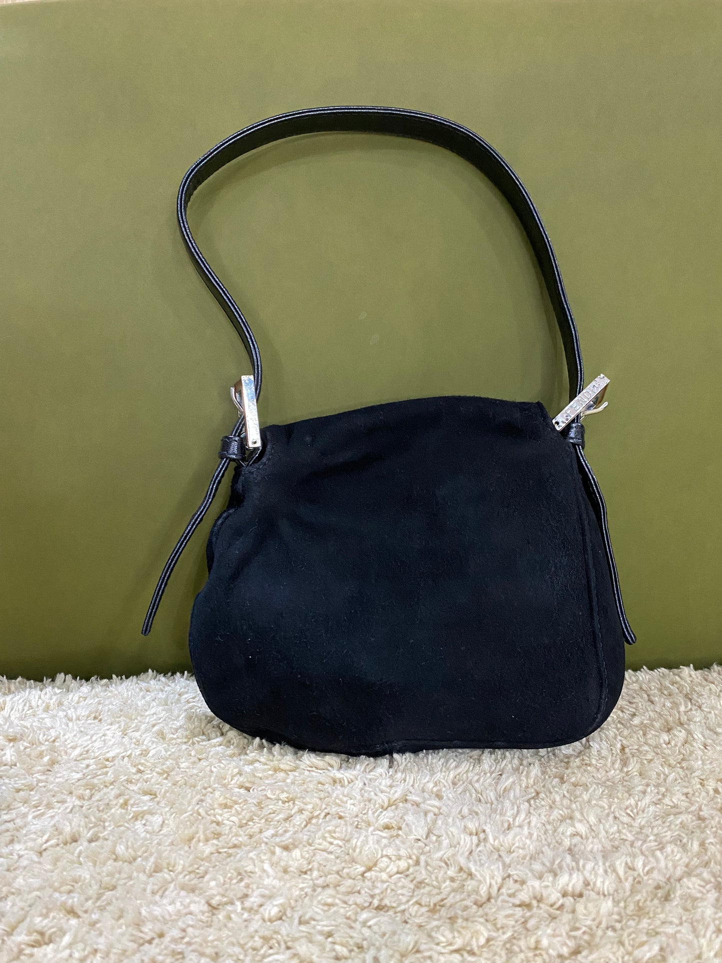 Fendi Vintage Mini Suede Baguette Bag