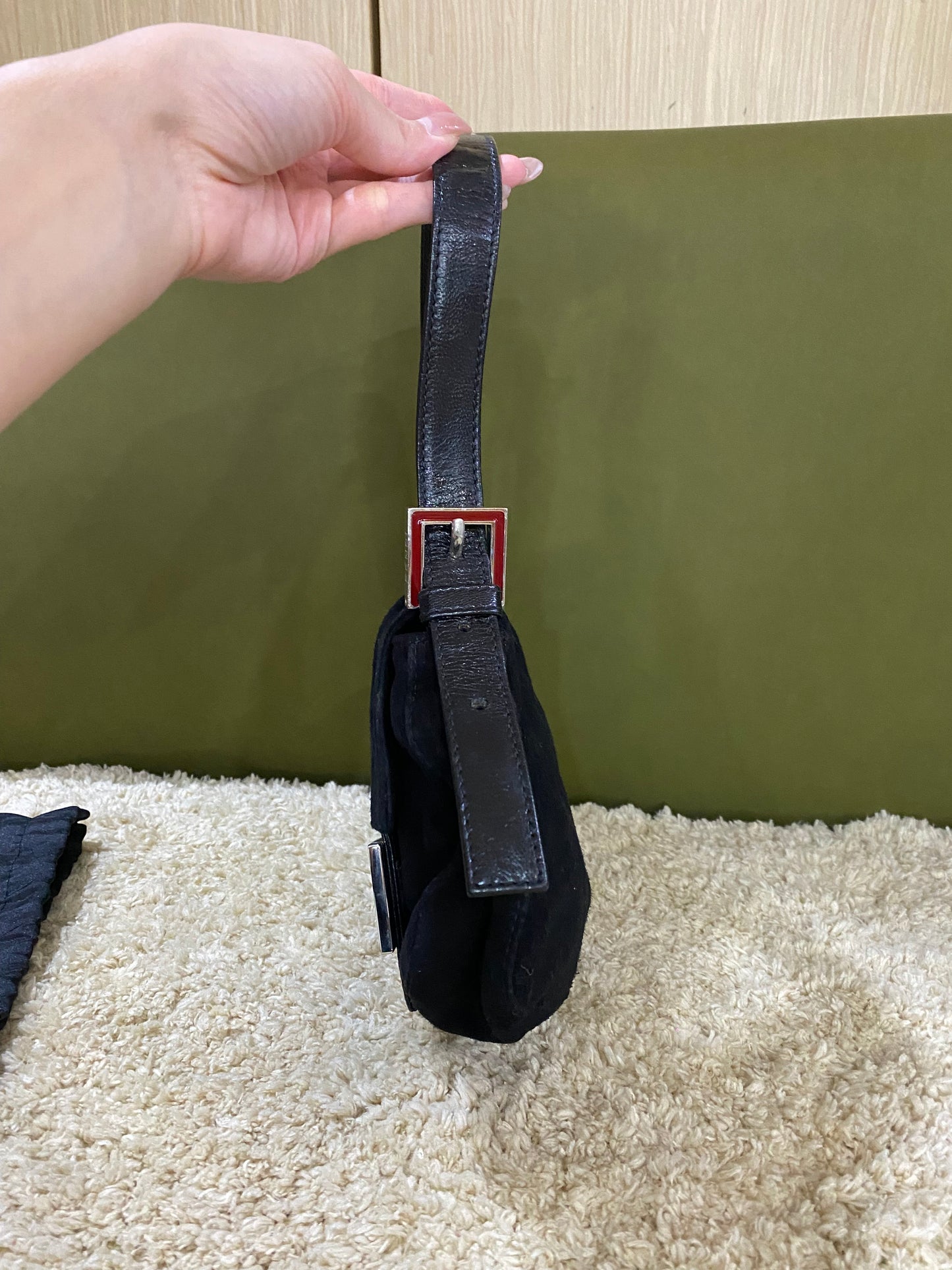 Fendi Vintage Mini Suede Baguette Bag