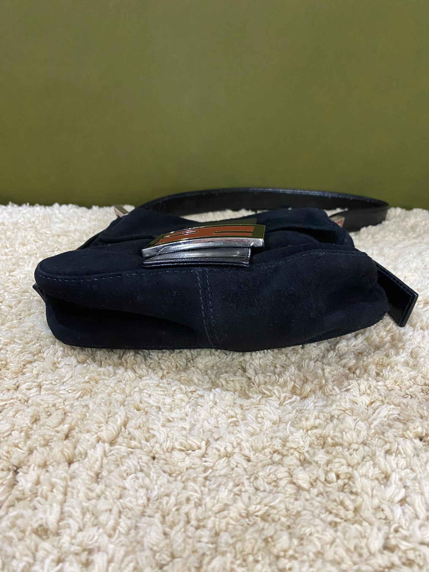 Fendi Vintage Mini Suede Baguette Bag