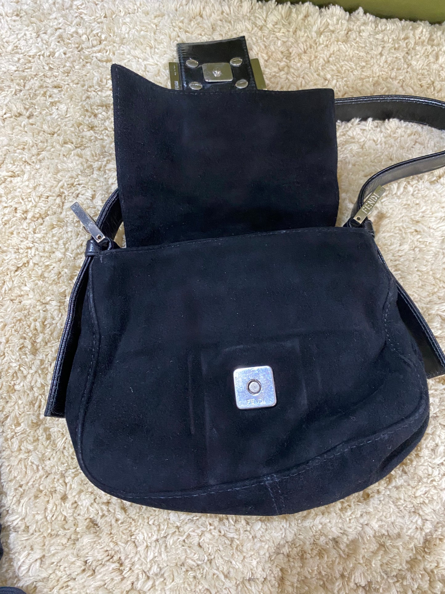Fendi Vintage Mini Suede Baguette Bag