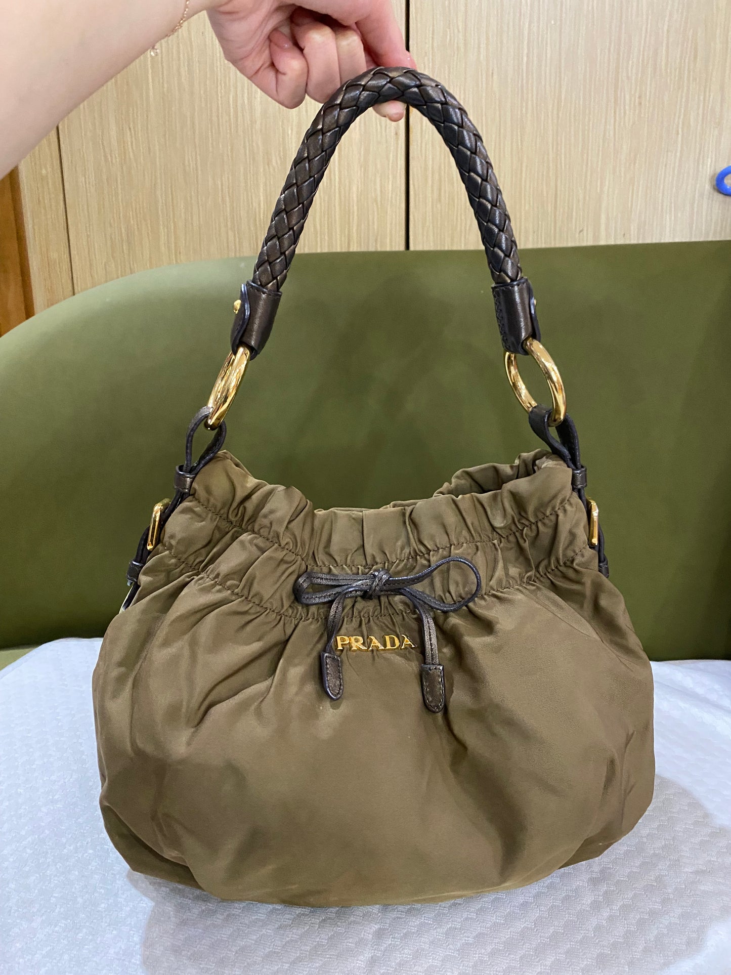 Prada Tessuto Nylon Green Handbag