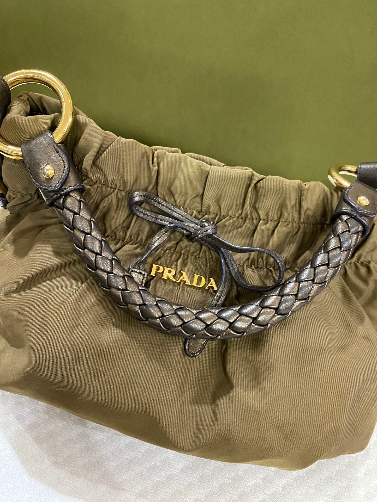 Prada Tessuto Nylon Green Handbag