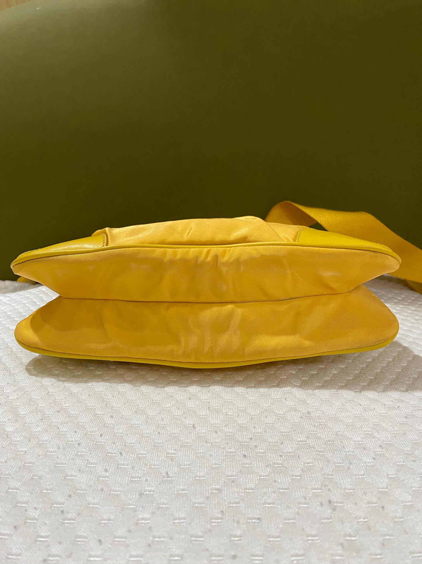 Prada Vintage Sport Yellow Tessuto Nylon Shoulder Bag