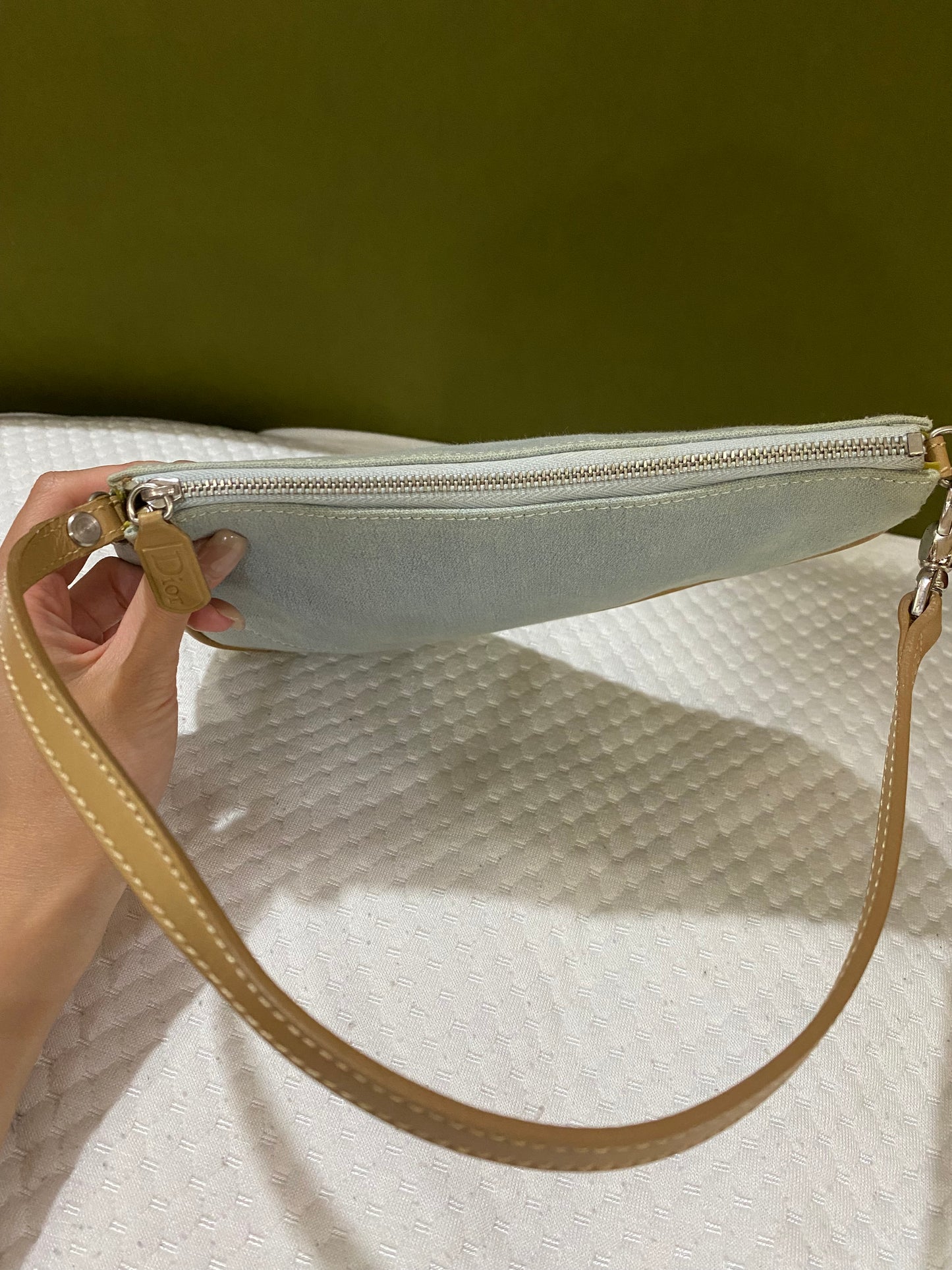 Dior mini light denim saddle