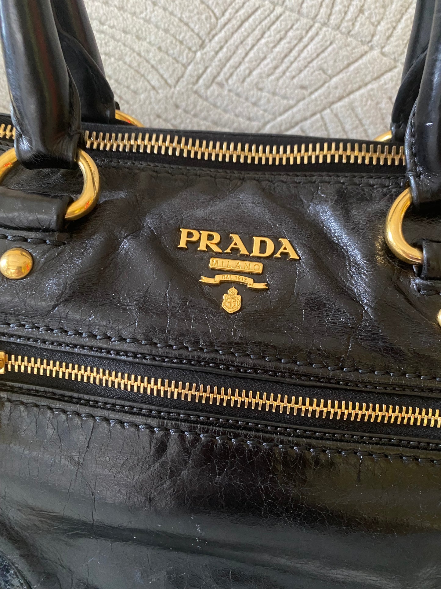 Prada Leather 2Way Tote Bag