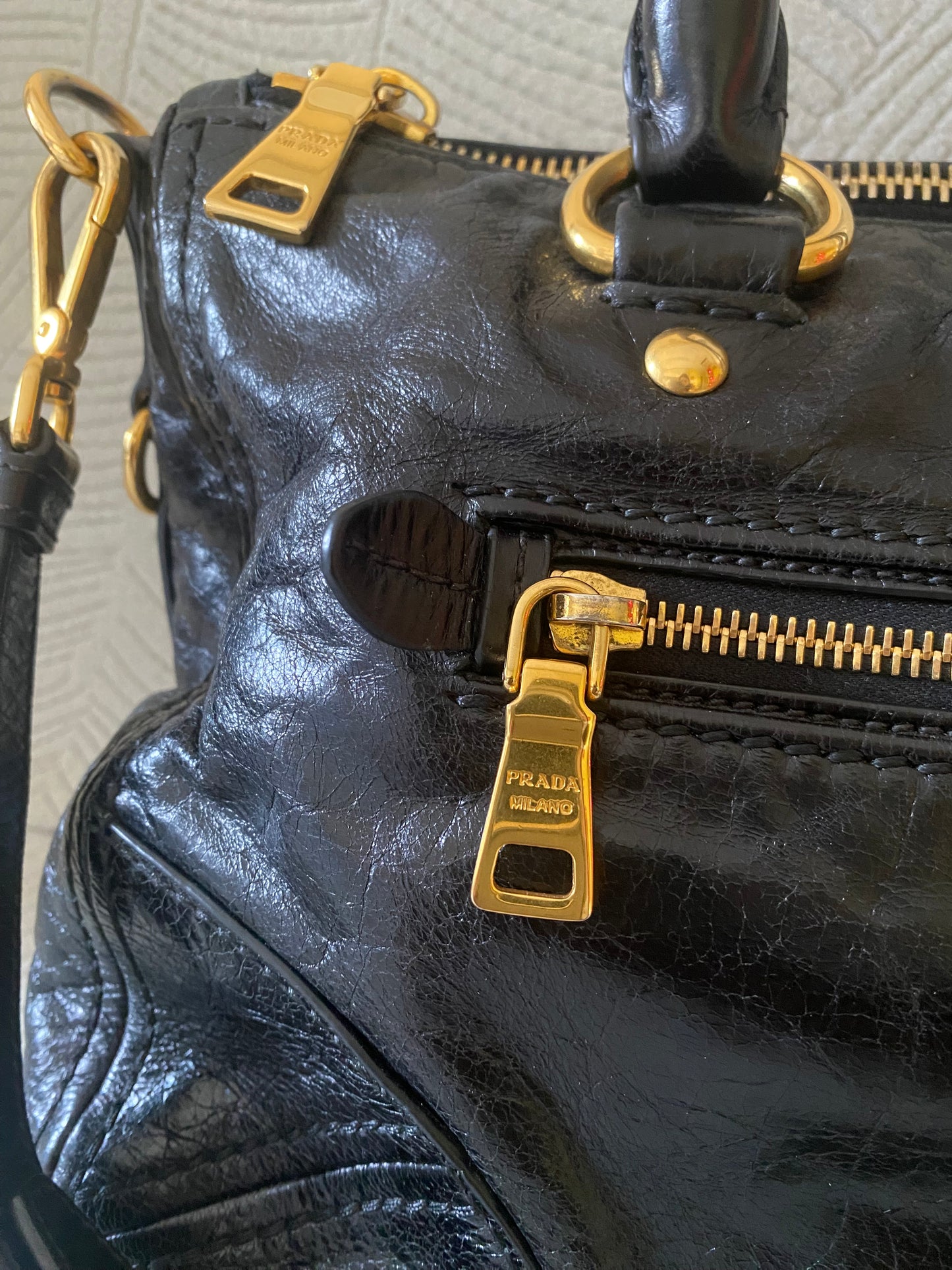 Prada Leather 2Way Tote Bag