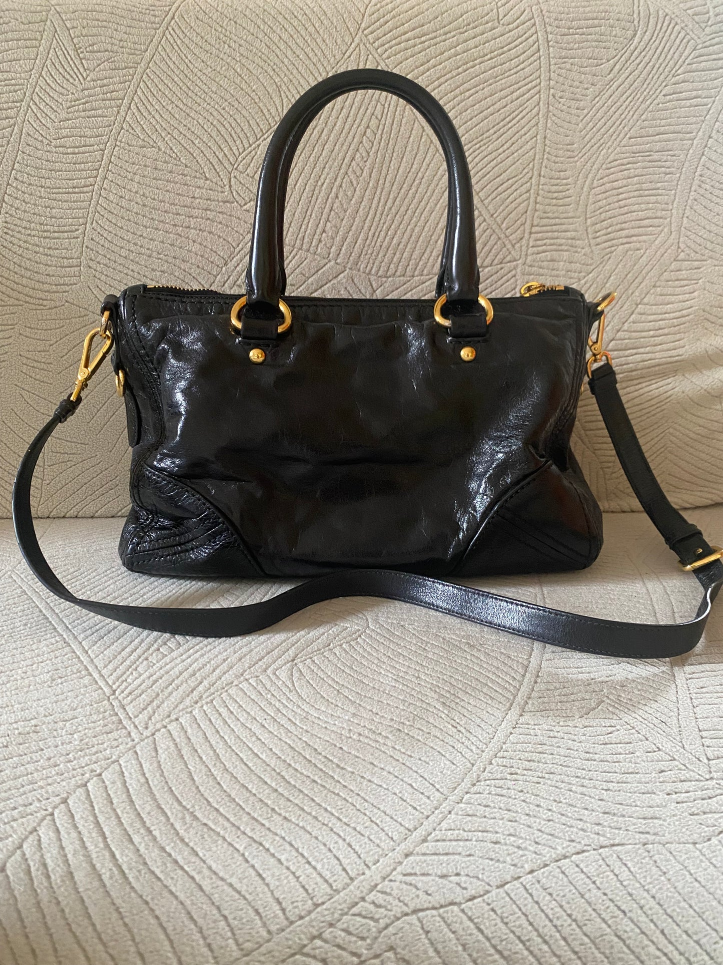 Prada Leather 2Way Tote Bag