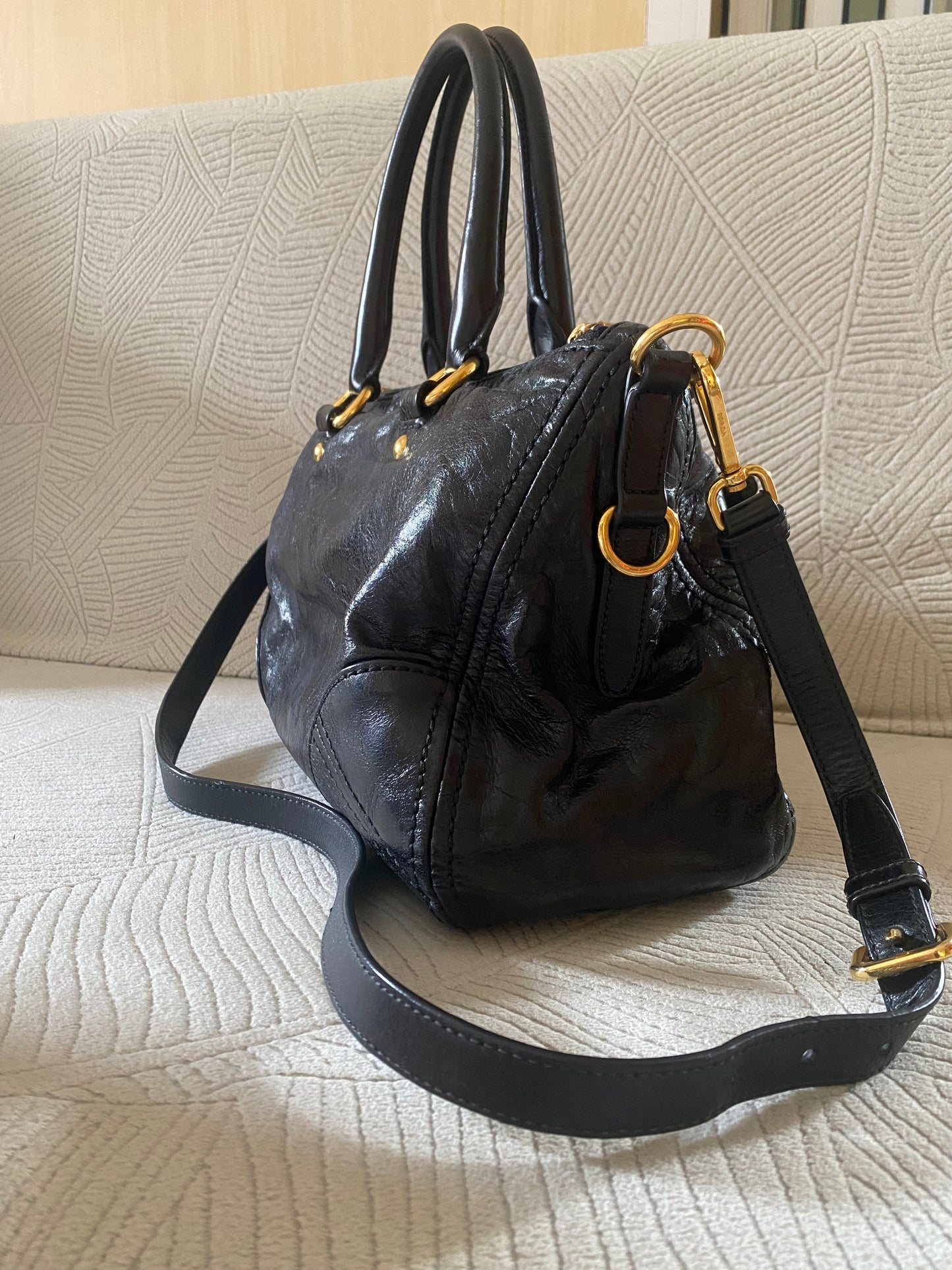 Prada Leather 2Way Tote Bag