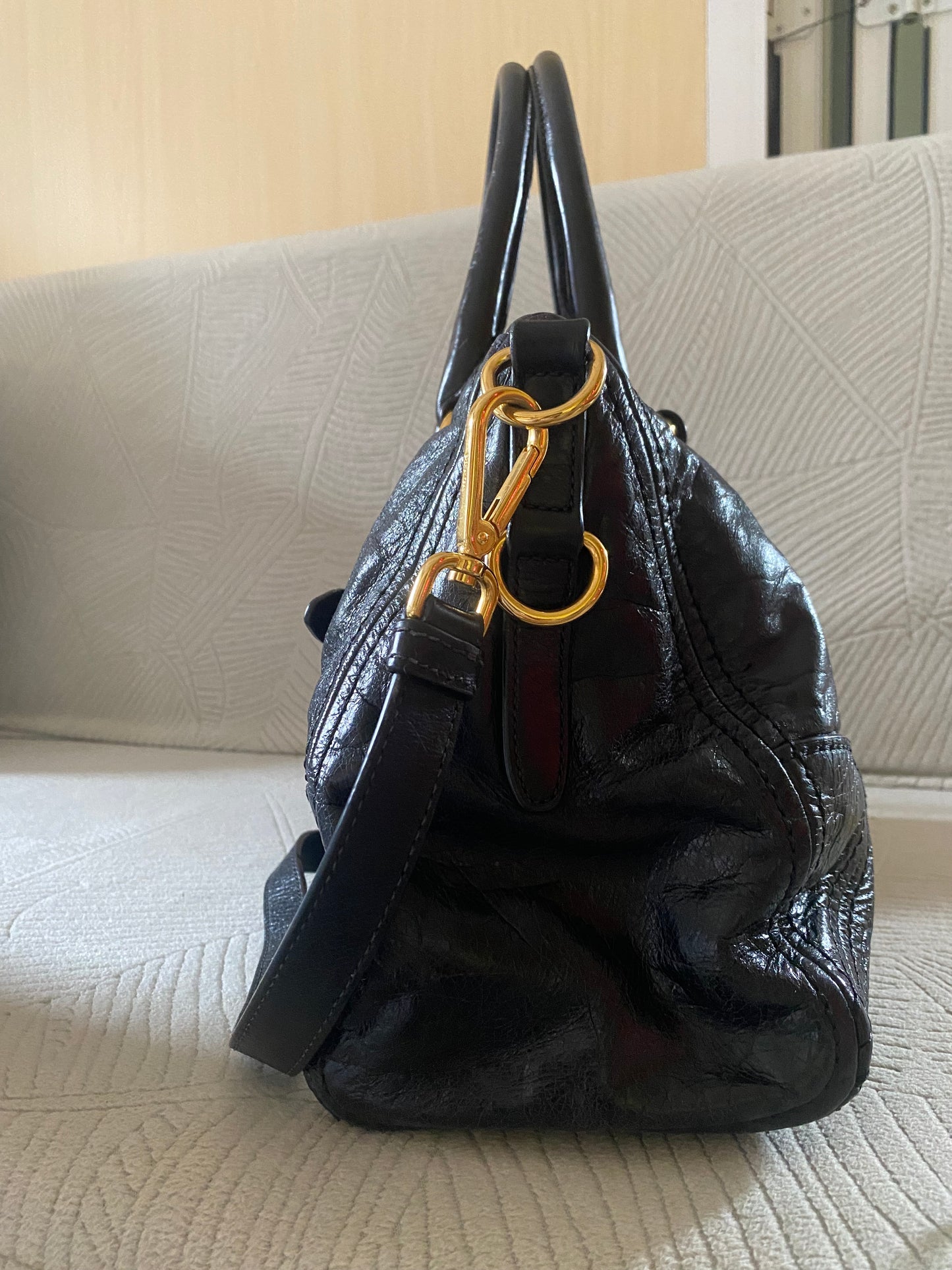 Prada Leather 2Way Tote Bag