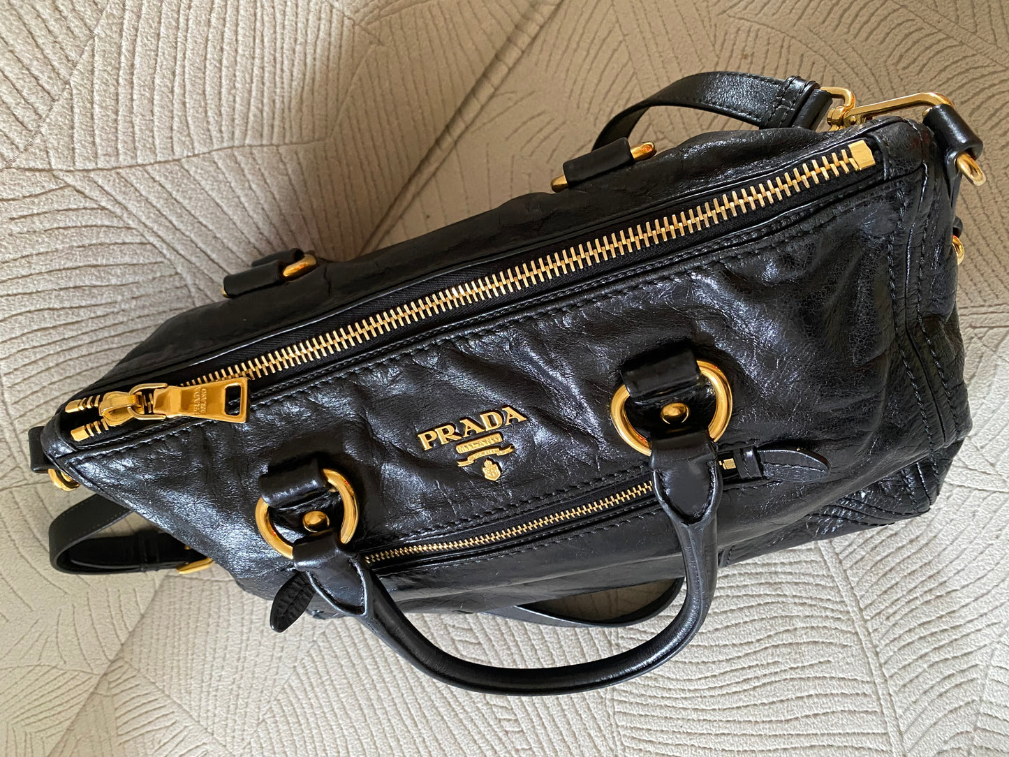 Prada Leather 2Way Tote Bag