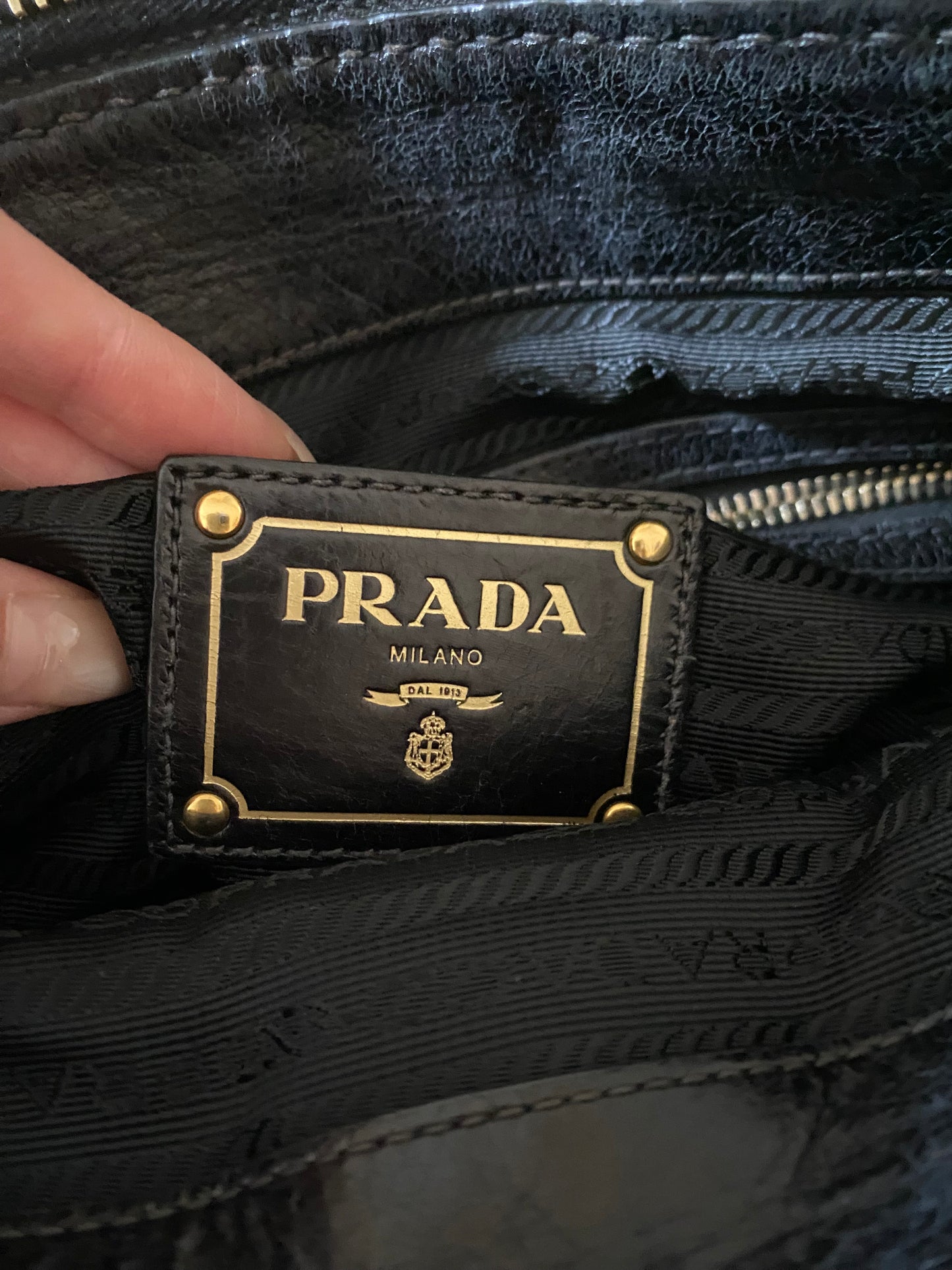 Prada Leather 2Way Tote Bag