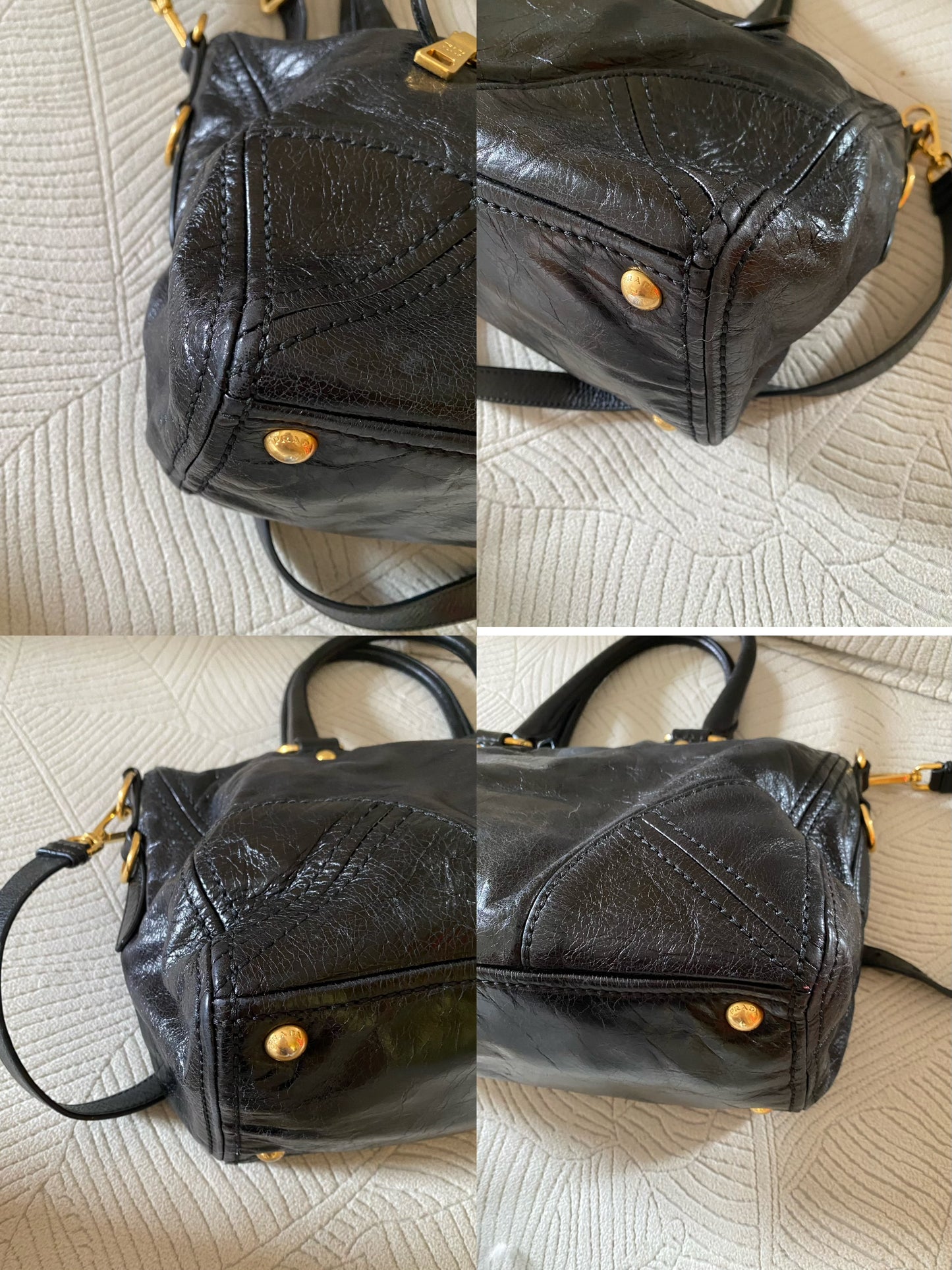 Prada Leather 2Way Tote Bag