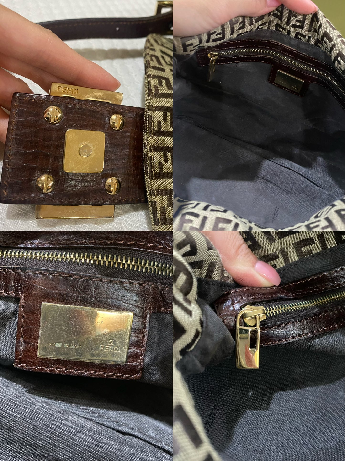 Fendi Zucchino Monogram Baguette